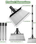 Heavy Duty Beefy Garden Cleaning Shovel With 59 Inch Adjustable Handle Carbon Steel Flat Shovel dimensions and detachable parts