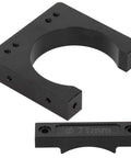 Premium Cast Aluminum Spindle Motor Mount Bracket Clamp Fits 71mm CNC Spindle Fixture With Wire Drawing Anodized Finish, showing black bracket and plate.