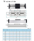 Premium 3D Printer Parts Z Axis Lead Screw T8 Bundle Kit For C-Beam Sliding Table DIY Projects Linear Actuator 150mm 200mm 250mm Length Durable Metal Screw With Lead 4mm For Smooth Precision Motion T8 screw slide with dimensions chart