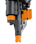 Second Generation Compact Lightweight Pneumatic Framing Nailer close-up showing 21 Degree Magazine and trigger