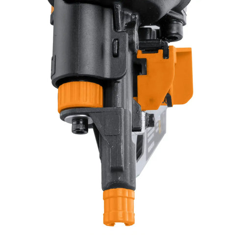 Second Generation Compact Lightweight Pneumatic Framing Nailer close-up showing 21 Degree Magazine and trigger