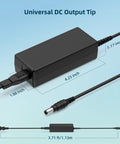 Universal AC Power Adapter For Korg KROME 73 Keyboard And Music Workstation with dimensions and DC output tip