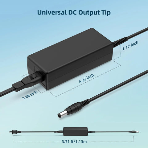 XH2400 1500W Power Adapter for Hatch Restore 2 RESTORE02 with dimensions and universal DC output tip