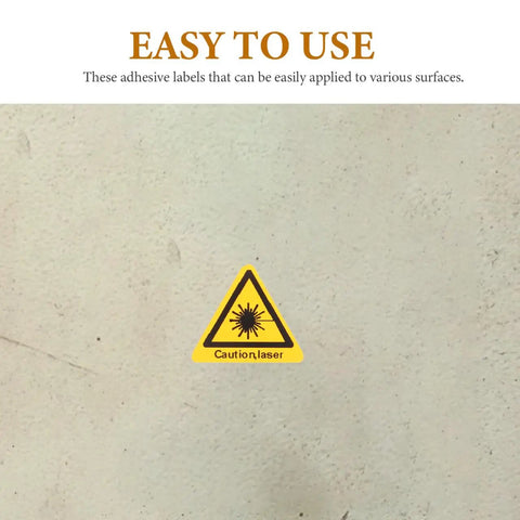 Laser Safety Sticker Caution Sign Lab Grade Adhesive Warning Labels For Industrial Use 0.59 X 0.59 In Quick Peel Surface Alert Decal
