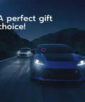 Heart Shaped Car LED Ambient Light With Solar Rechargeable Power, Six Cool Lighting Modes, glowing on a car windshield at night