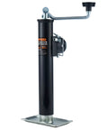 Beefy Heavy Duty 5000 Lb Weld On Pipe Swivel Trailer Jack With Footplate 10 Inch Lift Ideal For RVs Boats And Multi Purpose Camping Trailers For Easy Travel black steel jack with footplate