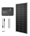 100W 12V Solar Panel Starter Kit With 30A LCD PWM Charge Controller, Adapter Kit, Tray Cables And Z Brackets For RV And Camper