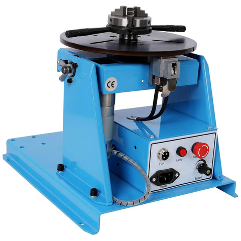 Heavy Duty Rotary Welding Positioner With Sturdy Three Jaw Chuck And Smooth Zero To Ninety Degree Tilt For No Sweat Seam Welding Runs, blue