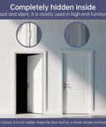 Hidden Door Hinges 6 Inch 2 Pack That Vanish In Frame Invisible Concealed Zinc Alloy 180 Degree Swing 3 Way Adjustable Butt Silent Door Hinge 6 By 2 Point 5 By 1 Inch Silver For Modern Interiors installed on white door