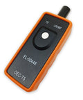 No Fuss Slick TPMS Relearn Tool And Tire Pressure Sensor Reset Adapter EL50448, handheld diagnostic tool in black and orange.