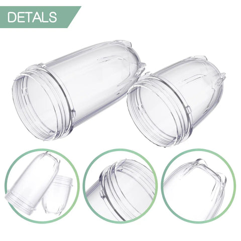 3 Pack Replacement Cups For 250W Personal Blenders 16 Oz Tall Cup And 12 Oz Short Cup BPA Free Tritan Material Details