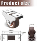 Fixed Caster Wheels Set 4 Pack 1.5 Inch Non Swivel Top Plate Rubber Casters For Small Furniture And Equipment, size diagram.