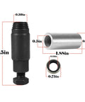 Transmission Shifter Seal Remover And Installer Tool DIY Friendly For Turbo 300 350 400 700-R4 4L60 200-4R 200C 350C 425 475 Includes Replacement Seal Kit And Guide For Quick Safe Seal Removal And Installation. black and silver tool with 3.5in length and measured parts
