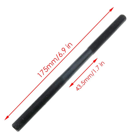 Three Eighths Inch Bicycle Rear Axle Kit With 175 Millimeter Length And Conical Lock Nuts, shown with measurements.