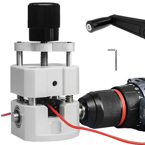 Hella Tough Manual Drill Powered Wire Stripper Machine For Copper Cable Recycling Portable Scrap Wire Peeler, showing detailed mechanism.