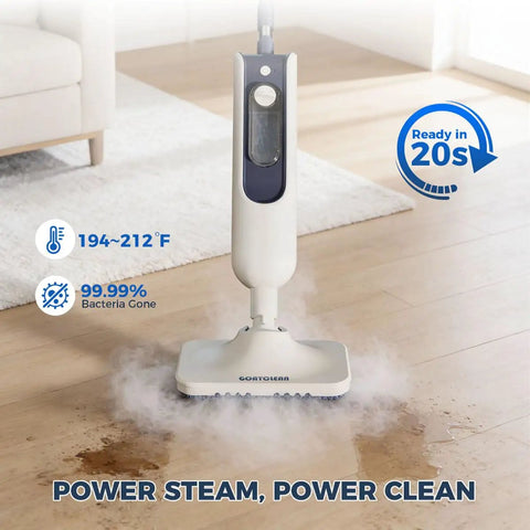 Kick Mess And Daily Grime To The Curb With This Dependable 11-In-1 Chemical Free Steam Mop, Smoothly Swap Upright Floor Washing For Agile Handheld Detailing On The Fly, steaming over stains on hardwood floor.