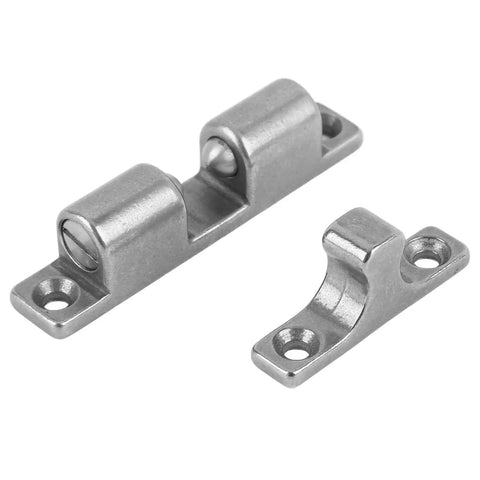 70mm Stainless Steel Ball Roller Tension Catch for Cabinets and Doors showing latch and catch component design
