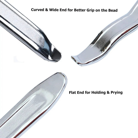 3 Pack 19.5 Inch Straight And Curved Tire Irons Set showing curved and flat ends for tire changes