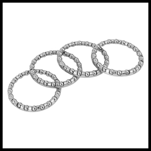 Four Pack Bicycle Ball Bearing Retainers With 22 Steel Balls For Crank And Wheel Bearings Durable Steel Cages Replacement Parts