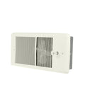 Low Profile 4300 Series Fan Forced Wall Heater No Thermostat, Ivory Finish, 1000/750 W, UL Listed, steel housing, side view