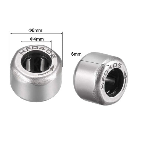 Needle Roller Bearing Set 4mm Bore 8mm OD 6mm Width Chrome Steel Needles With PA66 Cage One Way Clutch 5 Pieces