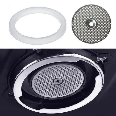 Pro Grade Espresso Coffee Machine Brew Head Seal Ring And Shower Screen Kit With 304 Stainless Steel Mesh And Silicone Gasket For 3601 3605 3200 Series Espresso Machines, close-up installed