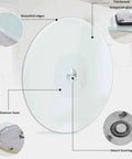 Rotating Tabletop Serving Tray With Lazy Susan Turntable For Dining Tables, 26.7 inch glass surface, aluminum alloy bearing details