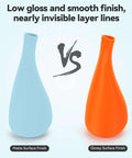 Matte PLA Filament 1.75mm Light Blue 1kg Spool Fits Most FDM 3D Printers With Dope Matte Finish, vase comparison with matte and glossy finish.