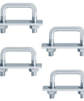 Set Of Four 2 Inch Wide Square U Bolts With 1/2 Inch Threads And 2 Inch Length Electro Galvanized Steel Built Tough For Frames And Rails Low Carbon Steel 3/16 Inch Frame Plate
