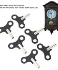 Image of Six Pack Two Inch Steel Clock Winding Keys For Floor Clocks Durable Precision Replacement Parts with wall clock.