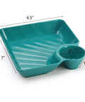 12 Piece Chip and Dip Serving Platter Set BPA Free Plastic Snack Trays With Built In Sauce Compartments, 6.5 by 7 inches.