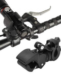 Universal Bicycle Flashlight Holder with non slip rubber clamp and 270 degree rotation on handlebar for flashlight mounting