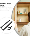 Person installing Hidden Flip Up Cabinet Door Rail Set 9.5 Inch Track Hardware in kitchen cabinet