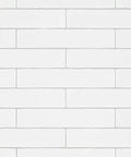 Chester Bianco 2 By 10 Inch Ceramic Wall Tile With Dope Glossy Glazed Finish, smooth high sheen, uniform white tone in grid pattern.
