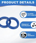 Radial Shaft Seal Kit 20mm ID, 26mm OD, 5mm Wide, 5 Pcs PU Oil Seals for Industrial Bearings, Pumps, Piston Cylinders, UN Cross Section, A90 Hardness, Blue Pro Grade