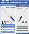 Comparison of upgraded 2 in 1 high pressure wand kit with quick connectors and two old version nozzles.
