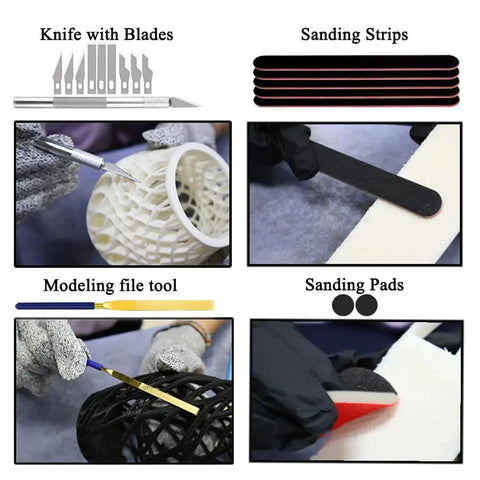 Top Shelf Knockout 46 Piece Resin 3D Printer Tool Kit With Silicone Scraping Mat Protective Gloves And Pouring Funnels For Hassle Free Post Print Cleanup And Sharp Detail Touch Ups