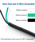 Heavy Duty 6 Foot 12 Gauge 3 Prong Power Cord Replacement For Home Appliances NEMA 5-15P Plug To Bare End SJT 12AWG 12/3
