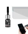Glass Repair Liquid For Cracks And Scratches Portable Scratch Remover Quick Fix For Mobile Phones Watches Mirrors Windshields And Household Glassware Easy To Use bottle with applicator and cracked phone surface