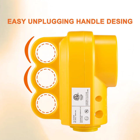 Side view of NEMA 6-50R Receptacle 50 Amp 3-Prong 250V Welder Replacement Plug, featuring easy unplugging handle design.