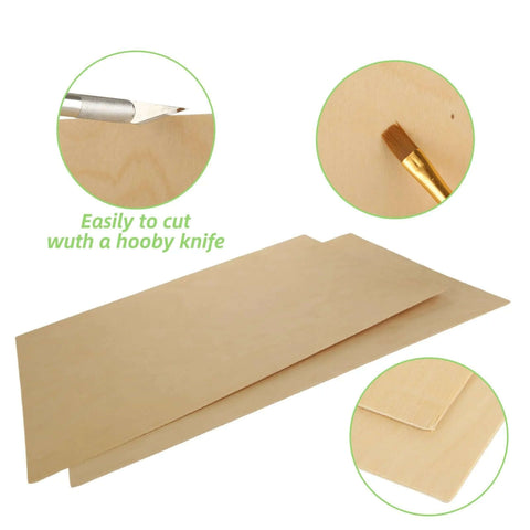 12Pcs Baltic birch plywood sheets, unfinished, 16x12x1/16 in for arts, pyrography and laser