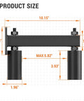 Heavy Duty 4 Inch Gate Guide Roller Kit With Steel Bracket And Hard Nylon Rollers For Sliding Gates Up To Five Point Seven Inches Built To Last Rust Proof Corrosion Resistant Quiet Operation Durable Gate Hardware dimensions shown