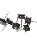 Six Piece Ebony Leather Burnisher Kit For Sharp Edges And Dope Polishing With Slick Fit For Rotary Drills And Badass Diy Leather Crafts Project Worth Every Dollar, showing ebony burnisher tips.