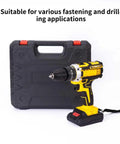 Heavy Duty 21V Cordless Drill And Driver Workhorse With Low Heat Copper Motor beside a sturdy carrying case for handyman projects.