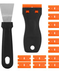 Dual Tool 3D Printer Scraper Set With Angled Metal Spatula For Getting Tough Prints Off And Flexible Plastic Scraper Includes 12 Blades