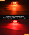 Amber and red LED lights from 12 Pack 2.5 Inch LED Trailer Lights Kit Front Rear Side Marker Clearance Lit Indicator Lamps Amber And Red DC12 24V
