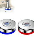 Magnetic Split Faucet Decorative Cover Wall Mount Pipe Escutcheon in blue and red, 75mm diameter, ABS material for kitchen and bathroom use.