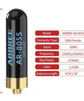 Dual Band Ham Radio Antenna For VHF UHF 144 430 MHz, 1.96 Inch Stubby SMA Female Long Range Antenna, specs displayed