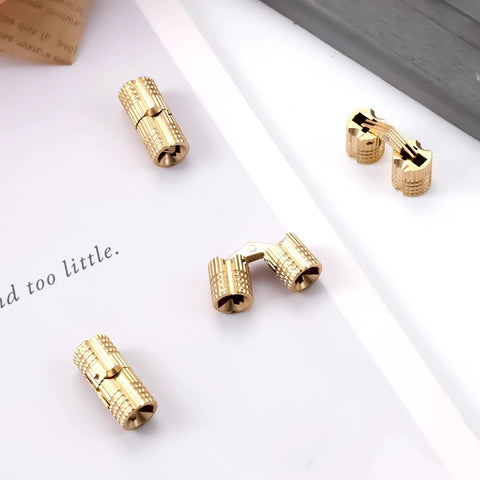 Hidden Brass Hinges 8mm 4 Pack With 16 Screws For Jewelry Boxes And Cabinets Concealed Invisible 180 Degree Opening DIY Hardware