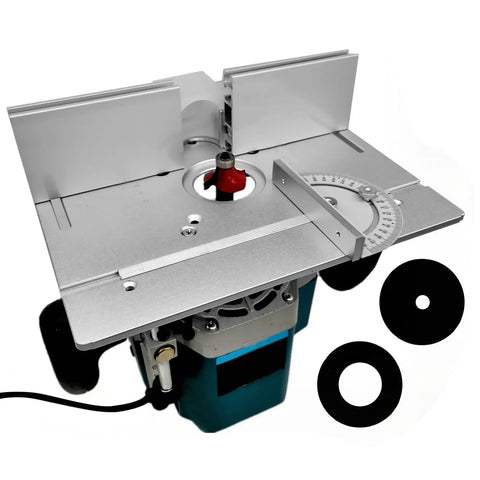 2 in 1 Router Table Insert Plate for Woodworking Bench Top, Flip Board Design, Great For Large Routing And Trimming Machines, 240 x 200 mm Plate With 85 x 85 mm And 70 x 60 mm Holes, Plus Precise Scale installed with router